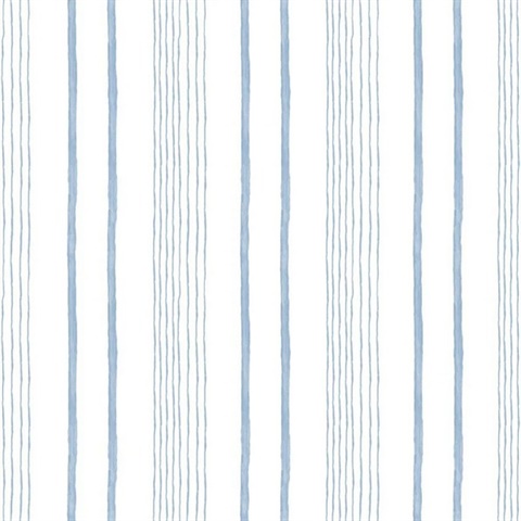 Hand Drawn Stripe Blue Wallpaper