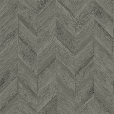 Harbor Grey Keone Bay Chevron Wood Wallpaper