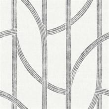 Harlow Black and White Curved Contours Wallpaper
