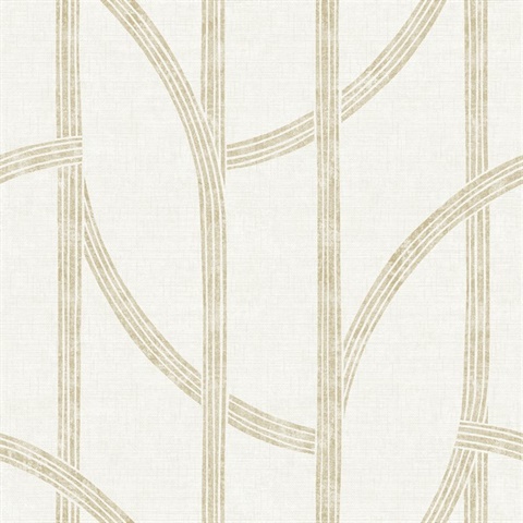 Harlow Gold Curved Contours Wallpaper