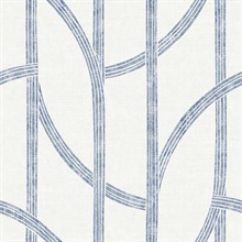 Harlow Indigo Curved Contours Wallpaper