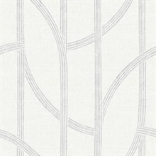 Harlow Silver Curved Contours Wallpaper