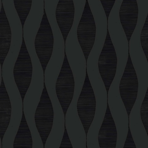 Harmony Carbon Modern Geometric Stripe Wallpaper