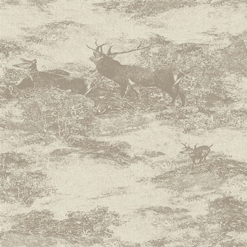 Hart Caramel Deer Toile Wallpaper