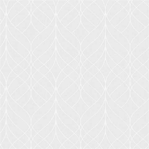 Hartley Light Grey Texture Foiled Geometric Ogee Wallpaper