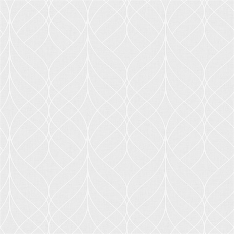 Hartley Light Grey Texture Foiled Geometric Ogee Wallpaper