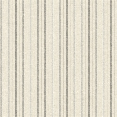 Harville Dark Beige Double Stripe Wallpaper