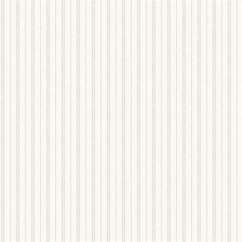 Harville Light Beige & Aqua Double Stripe Wallpaper