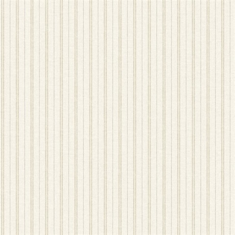 Harville Light Beige Double Stripe Wallpaper