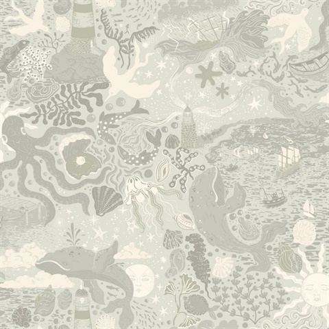 Havet Light Blue Wallpaper