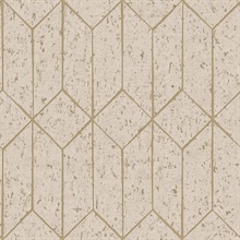 Hayden Bone Textured Concrete Foil Trellis Wallpaper
