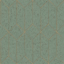 Hayden Mint Textured Concrete Foil Trellis Wallpaper