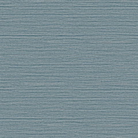 Hazen Blue Shimmer Faux Grasscloth Wallpaper