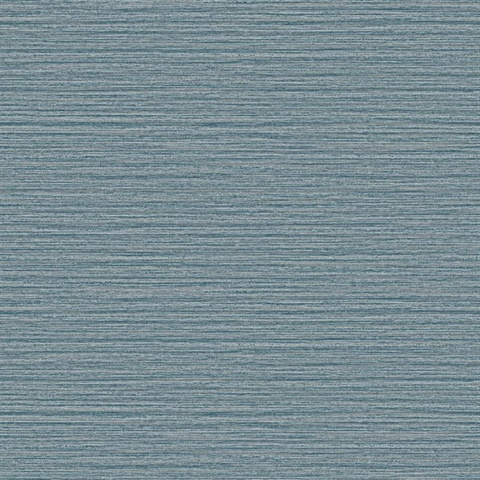 Hazen Blue Shimmer Faux Grasscloth Wallpaper