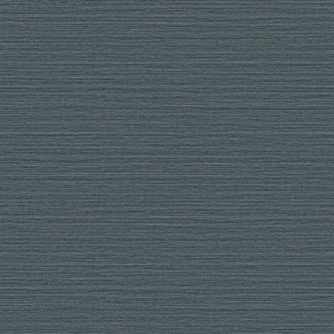 Hazen Dark Blue Shimmer Faux Grasscloth Wallpaper