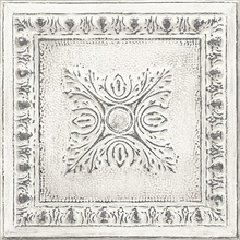 Hazley White Ornamental Tin Tile Wallpaper