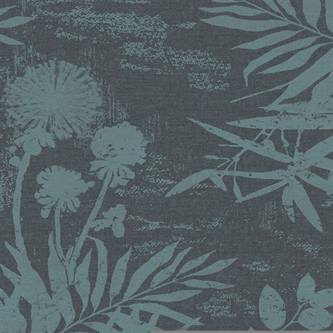 Hedda Turquoise Botanical Wallpaper