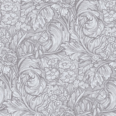 Hedgerovia Silver Grey Wallpaper