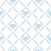 Heirloom Bow Trellis Blue Peel and Stick Wallpaper