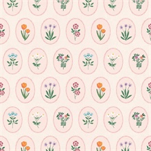 Heirloom Floral Medallions Blush Peel and Stick Wallpaper