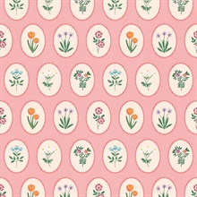 Heirloom Floral Medallions Pink Peel and Stick Wallpaper