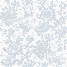 Helen Light Blue Textured Floral Trail Wallpaper