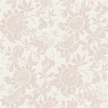 Helen Mauve Textured Floral Trail Wallpaper