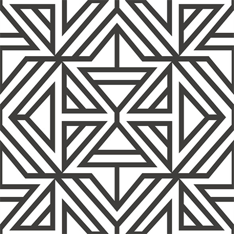 Helios Black & White Geometric Wallpaper