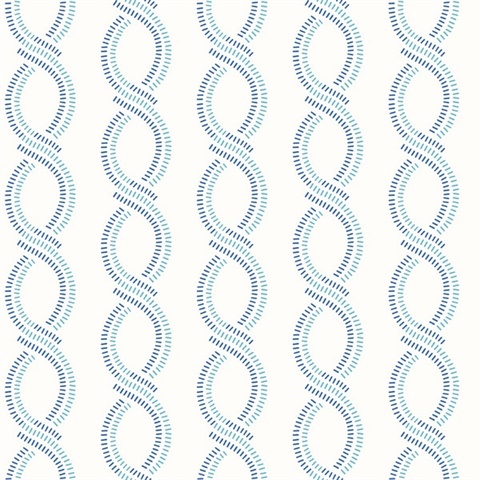 Helix Blue Stripe Wallpaper