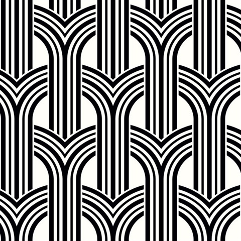 Hendrix Charcoal Modern Art Deco Wallpaper