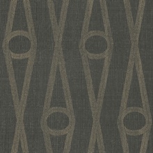 Henlein Charcoal Ogee Linen Textured Wallpaper