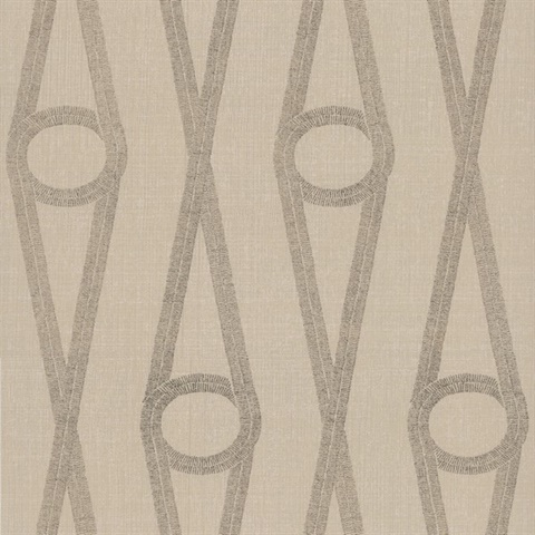 Henlein Gold Ogee Linen Textured Wallpaper