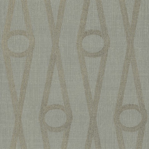 Henlein Grey Ogee Linen Textured Wallpaper