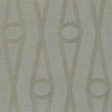 Henlein Grey Ogee Linen Textured Wallpaper