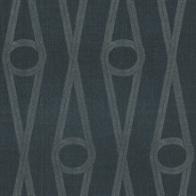 Henlein Indigo Ogee Linen Textured Wallpaper