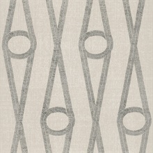 Henlein Putty Ogee Linen Textured Wallpaper