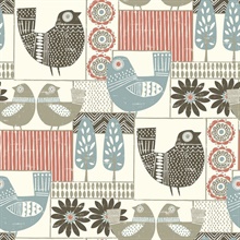 Hennika Coral Patchwork Wallpaper