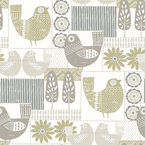 Hennika Grey Patchwork Wallpaper