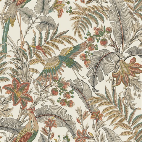 Heronwood Sedona Floral & Birds Wallpaper