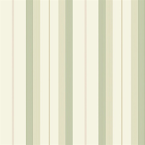Herrgård Green Stripe Wallpaper
