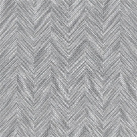 Herringbone Grey & Taupe Natural Grasscloth Wallpaper