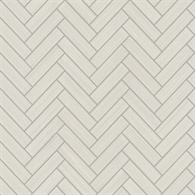 Herringbone Inlay Lunar Grey & Metallic Silver Peel and Stick Wallpape