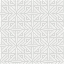 Hesper Grey Geometric Art Deco Trellis Wallpaper