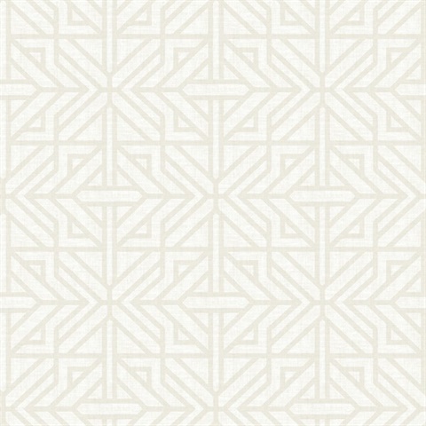 Hesper Ivory Geometric Art Deco Trellis Wallpaper