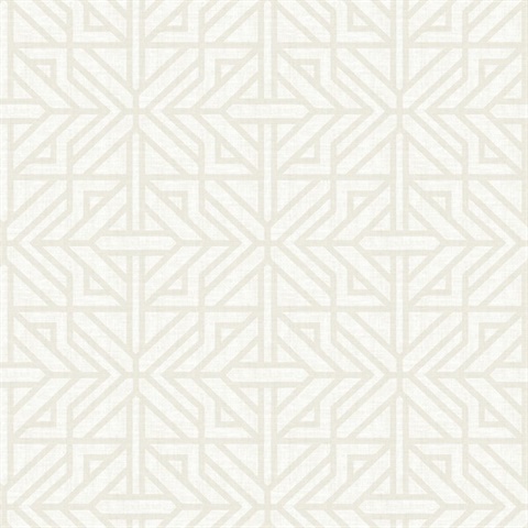 Hesper Ivory Geometric Art Deco Trellis Wallpaper