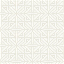 Hesper Ivory Geometric Art Deco Trellis Wallpaper