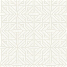 Hesper Ivory Geometric Art Deco Trellis Wallpaper