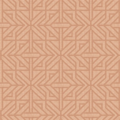 Hesper Rust Geometric Art Deco Trellis Wallpaper