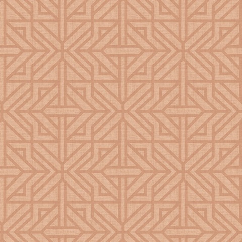 Hesper Rust Geometric Art Deco Trellis Wallpaper