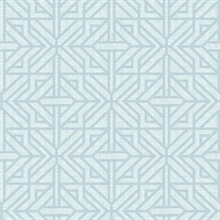 Hesper Sky Blue Geometric Art Deco Trellis Wallpaper